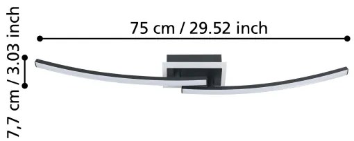 Eglo 901217 - LED Mennyezeti lámpa LUNGOLAGO LED/12W/230V 4000K fekete