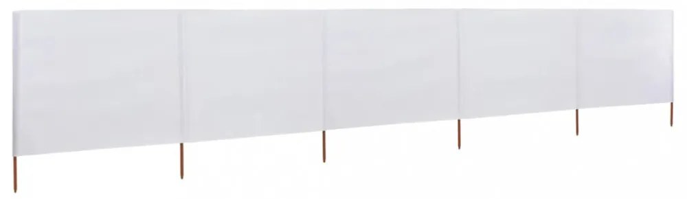 homokfehér 5-paneles szövet szélfogó 600 x 120 cm