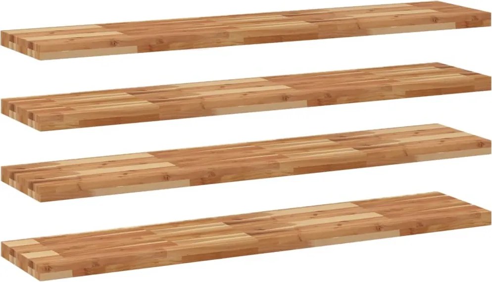 vidaXL 4 db olajbevonatú tömör akácfa függőpolc 160 x 30 x 4 cm
