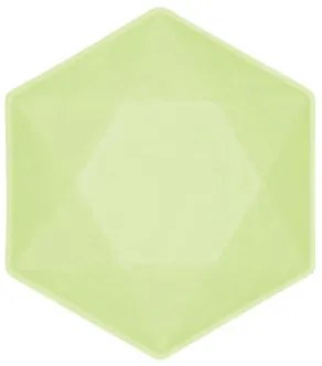 Zöld Vert Decor hatszögletű mélytányér 6 db-os 15,8 cm