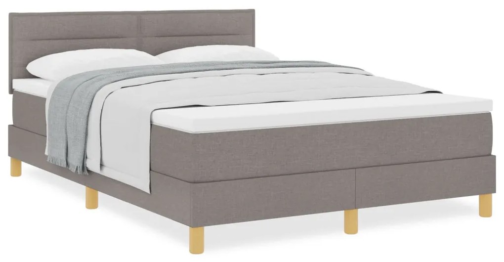 Box Spring Ágy Matraccal Bézs 140x190 cm Szövet