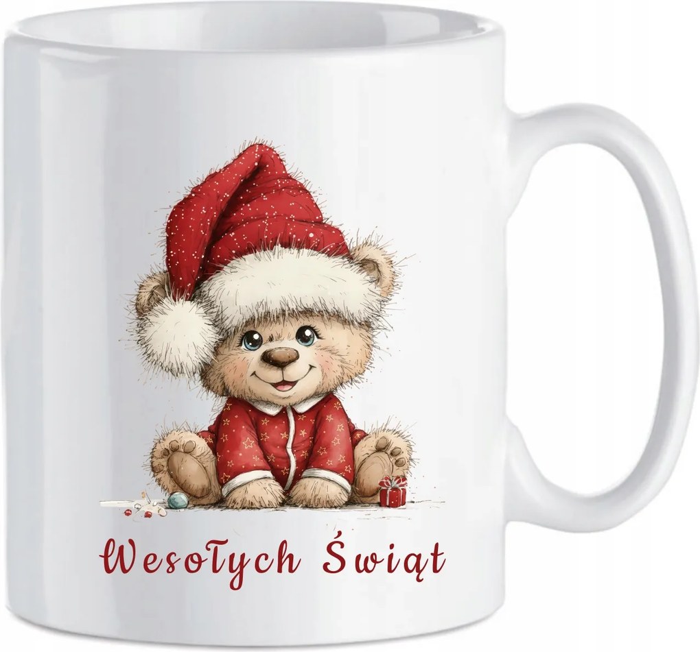 Karácsonyi kerámia bögre Mikulás ajándék mackó Boldog karácsonyt