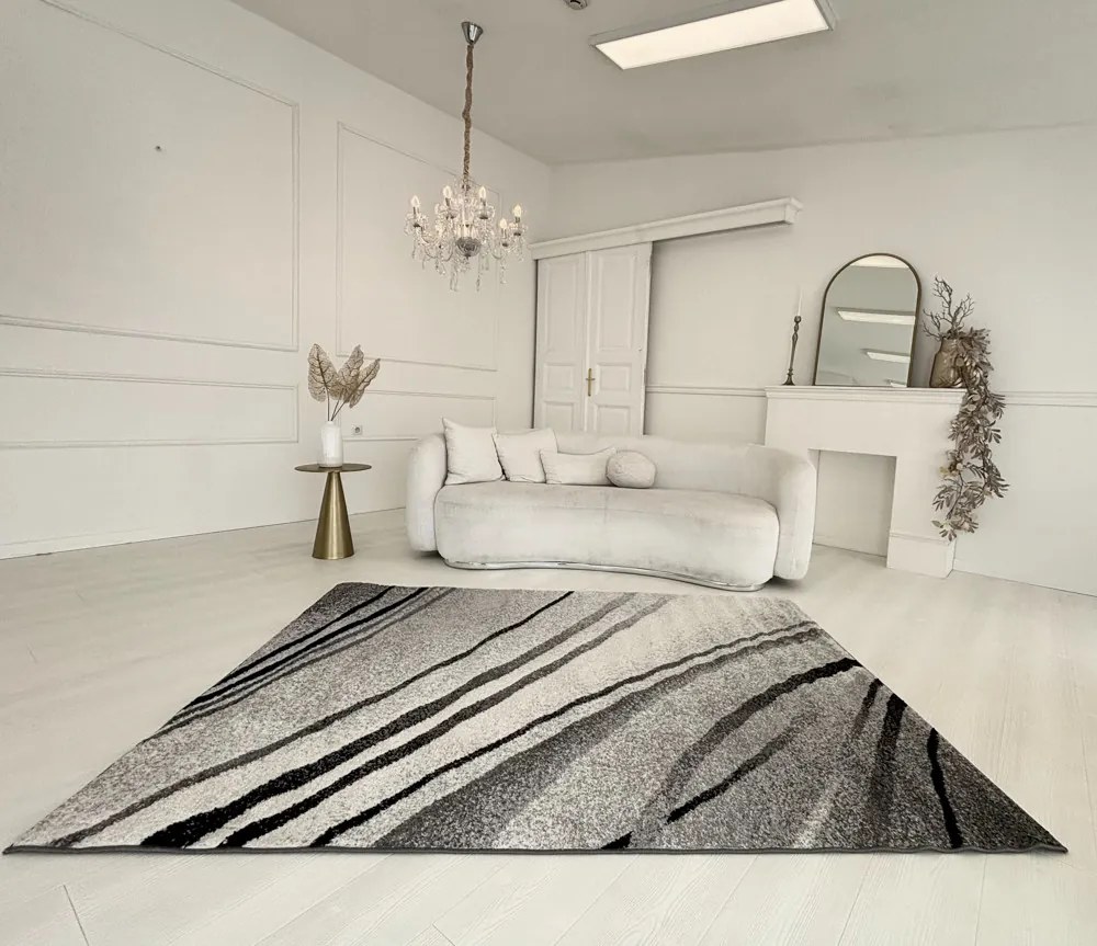 Nora 6030 szürke modern szőnyeg 60 cm-es szett