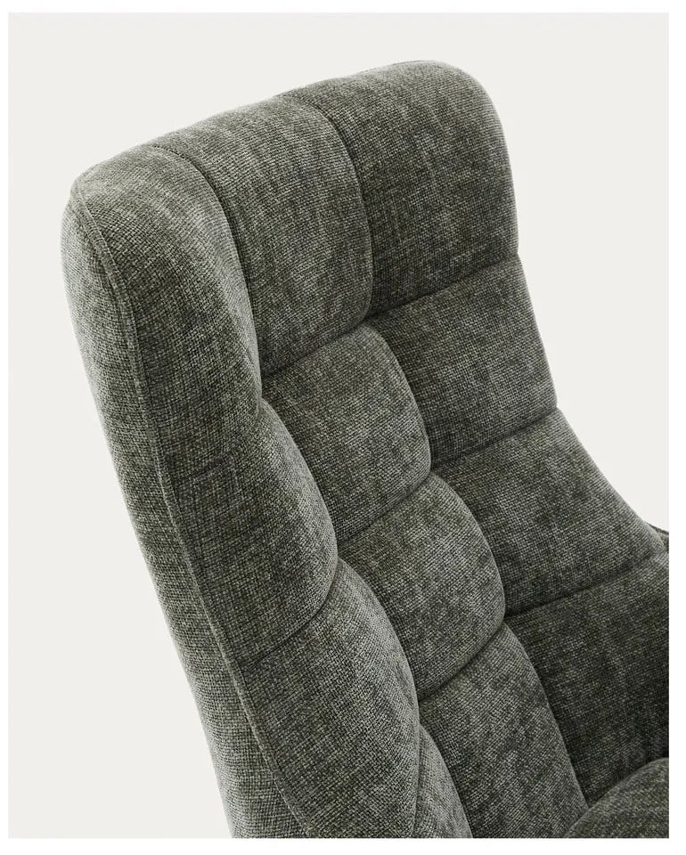 Szürkészöld forgó zsenília fotel Teryl – Kave Home