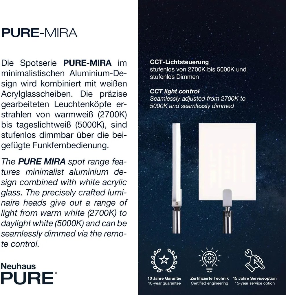 Paul Neuhaus modern spot lámpa pure-mira eloxált alumínium pln6354-95