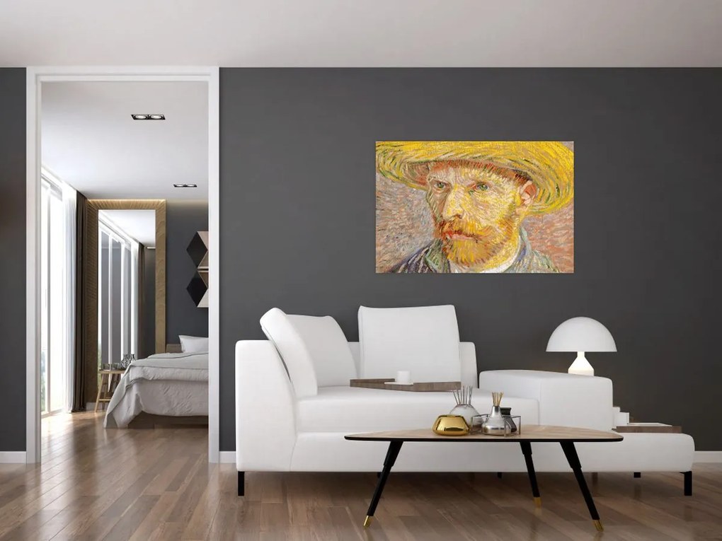 Kép - Vincent van Gogh, Self-Portrait with a Straw Hat (The Potato Peeler), reprodukciók (90x60 cm)