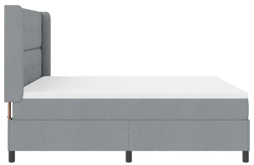 Boxspring Ágy Matraceval Világosszürke 180x200 cm Szövet