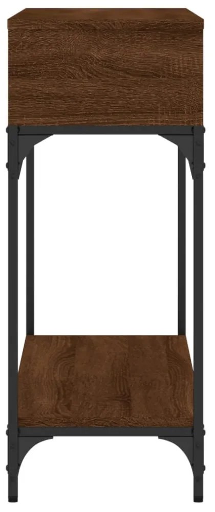 barna tölgyszínű szerelt fa tálalóasztal 100 x 30,5 x 75 cm