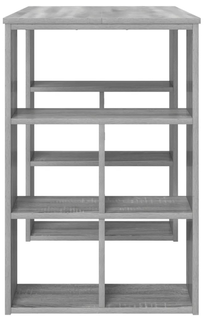 vidaXL Asztal polcokkal Szürke Sonoma 90 x 50 x 75 cm Faanyag