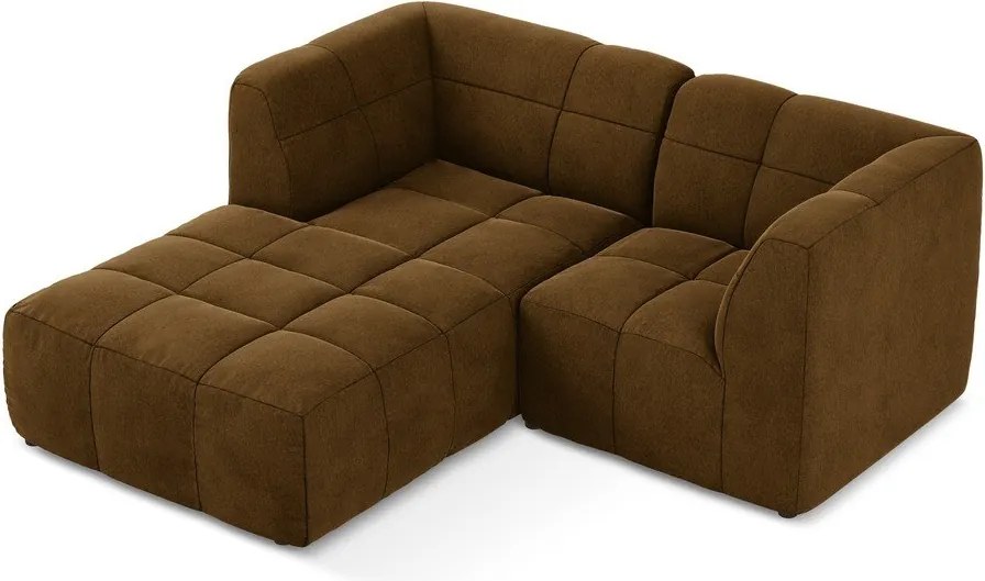 Mustársárga bársony sarokkanapé (bal oldali-heverő résszel) Aloha – Makamii