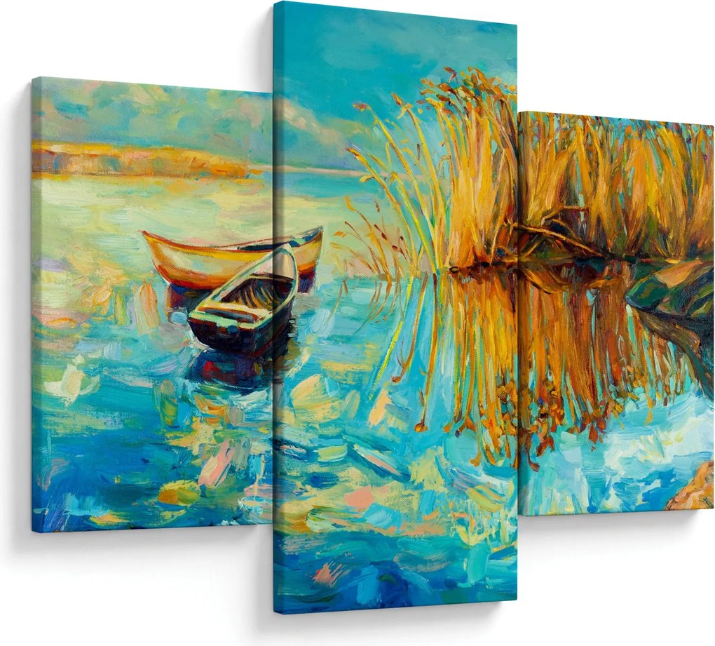 Kép - Tó csónakokkal (90x60 cm)