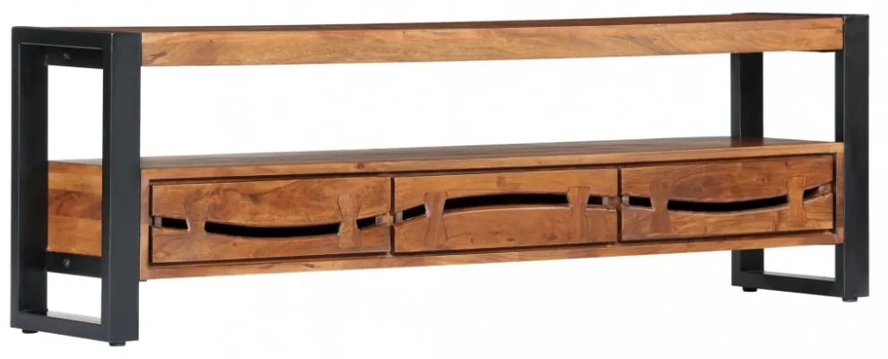 tömör akácfa TV-szekrény 140 x 30 x 45 cm