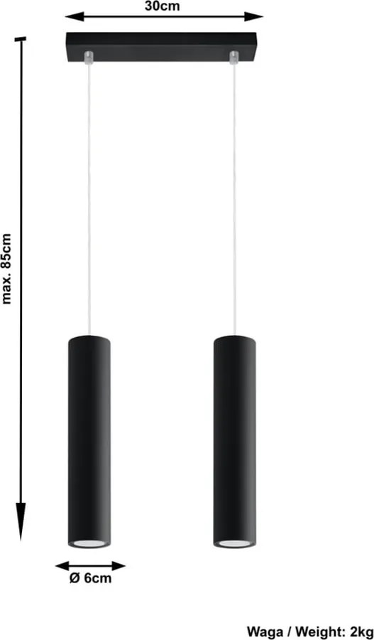 Fekete fém függőlámpa Castro – Sollux