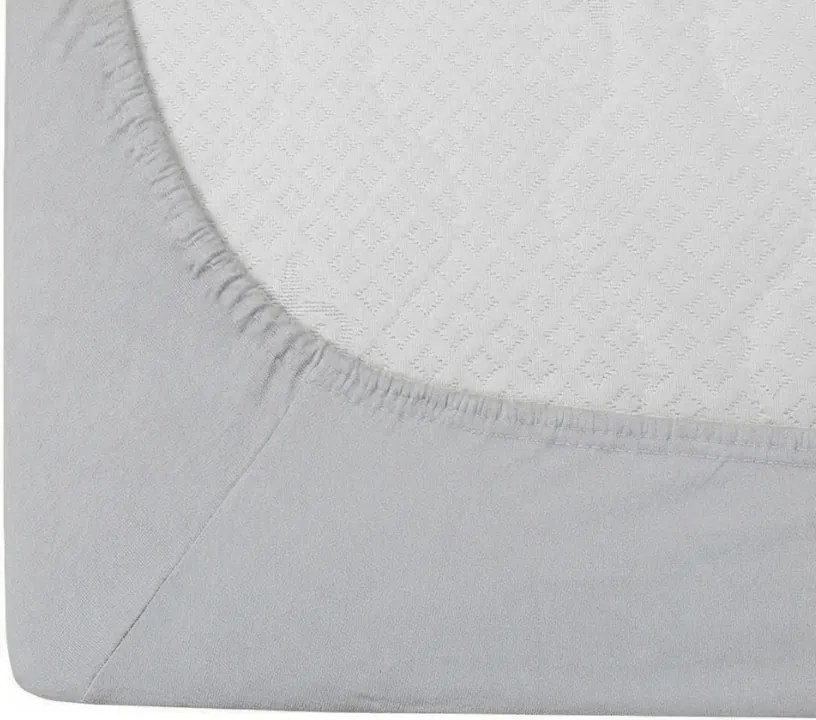 Jersey gumis lepedő lycrával ezüst 180 x 200 cm