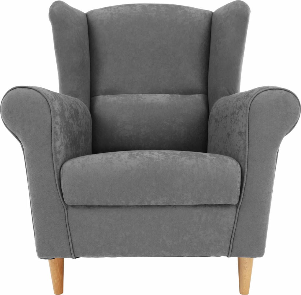 Füles fotel, szürke, CHARLOT