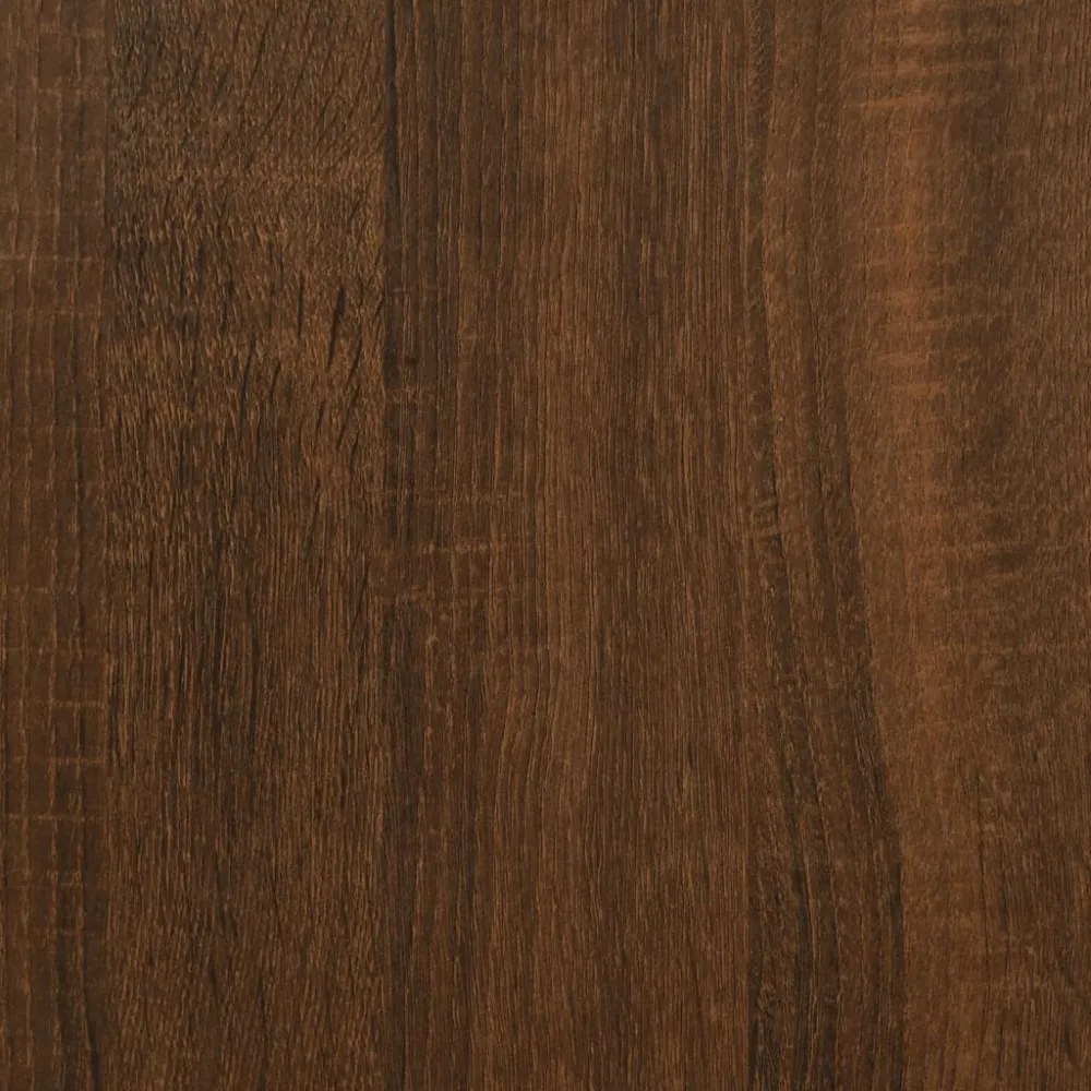 4-szintes barna tölgy szerelt fa könyvespolc 100x33x145,5 cm