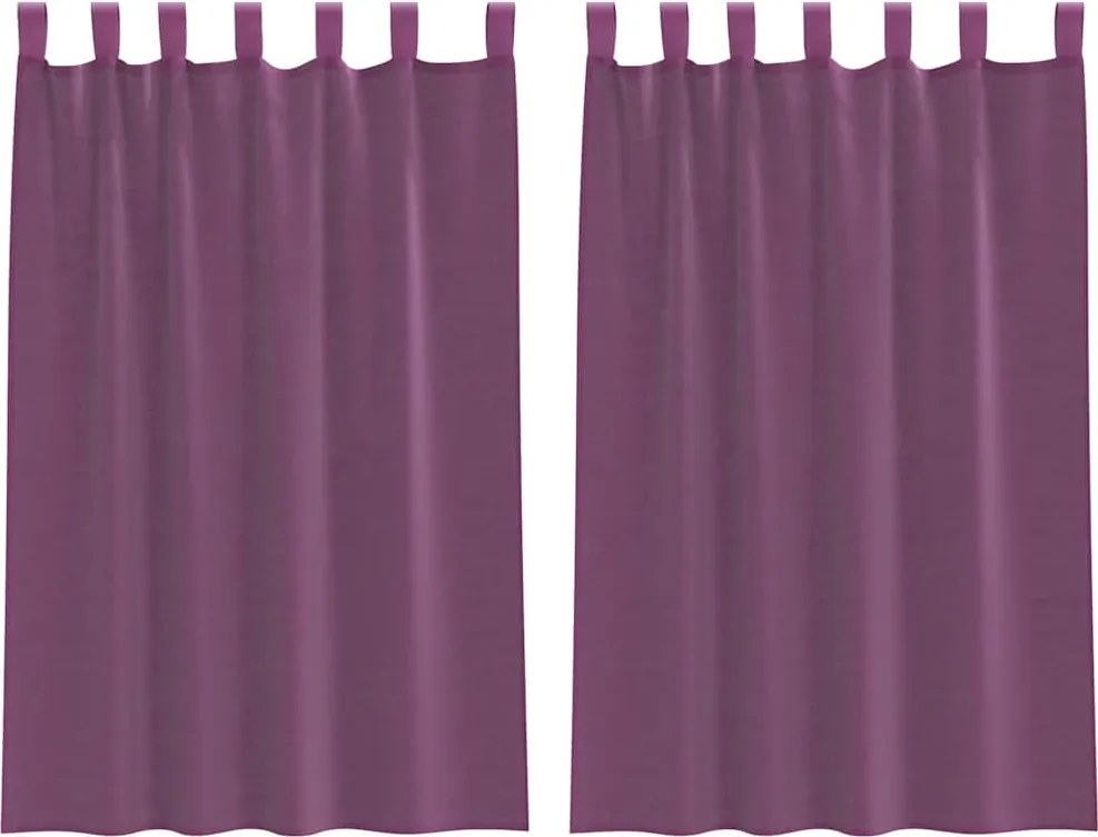 vidaXL 2 db lila fátyolfüggönyök hurokkal 140x175 cm