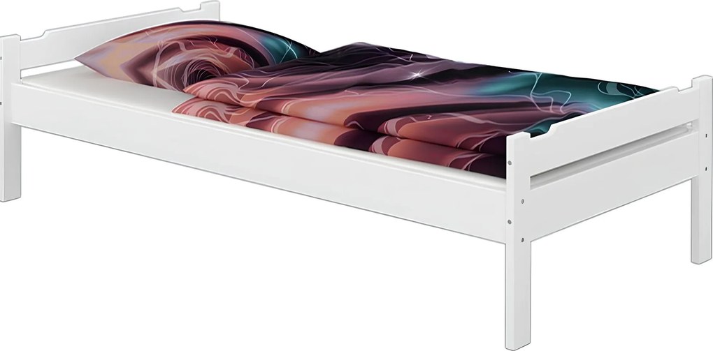 Ágy, fehér, 90x200, LIVIO