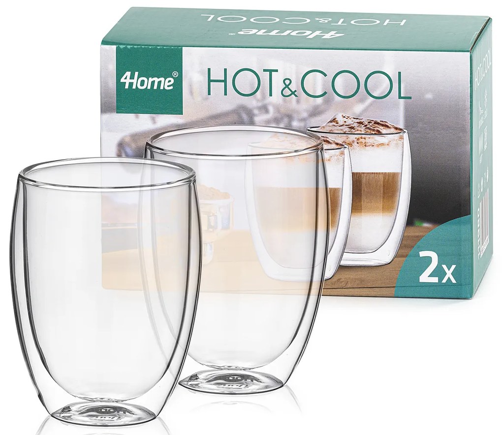 4Home Hot&Cool Thermo lattés pohár 350 ml, 2 db