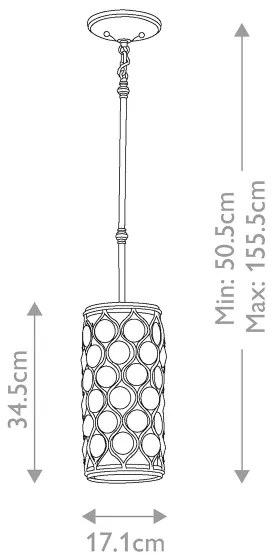 Feiss FE-LUCIA-P-D - Csillár rúdon LUCIA 1xE27/60W/230V