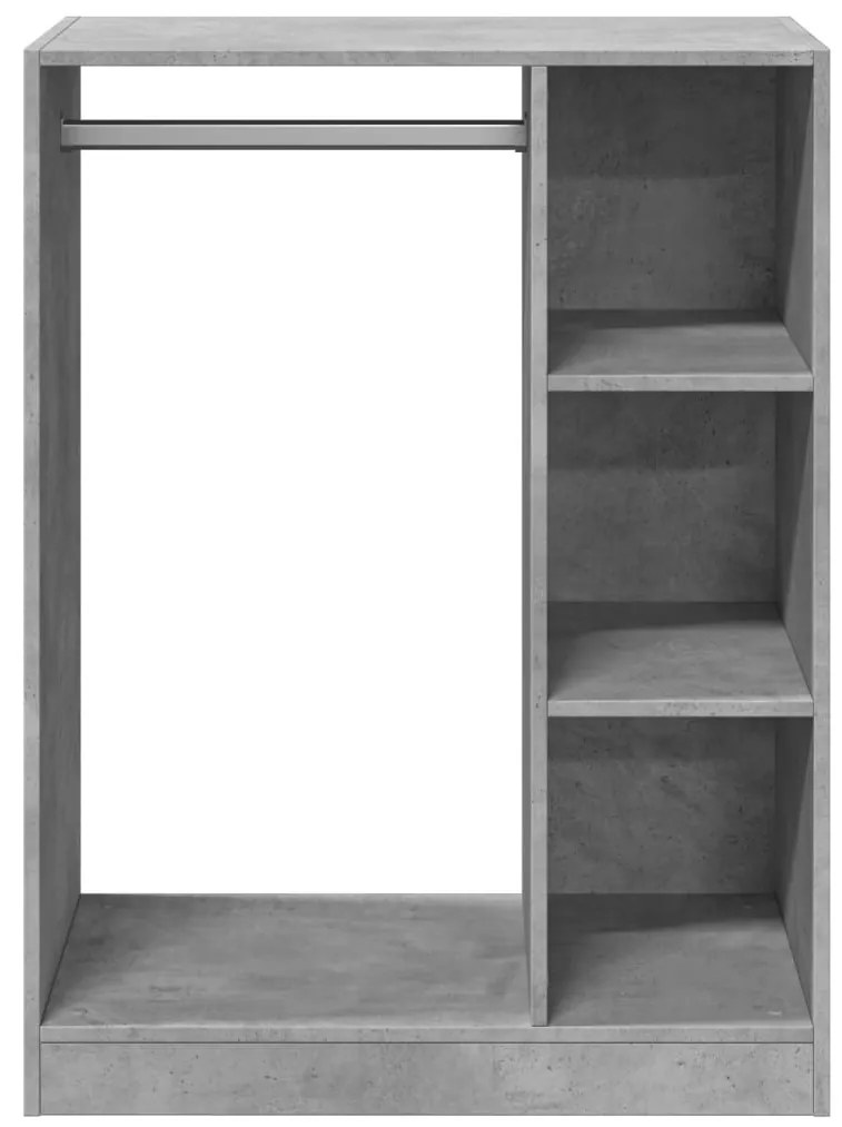 betonszürke szerelt fa ruhásszekrény 77 x 48 x 102 cm