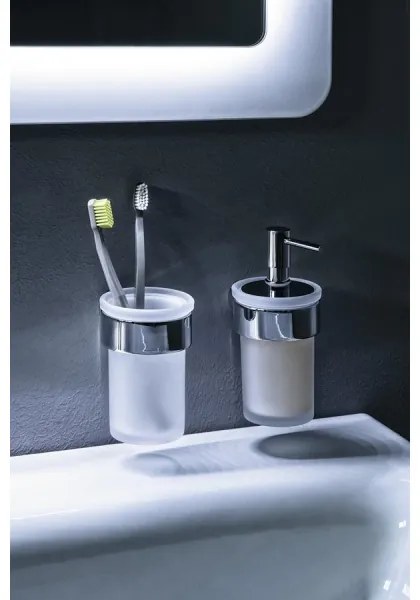 Gedy - Fali szappanadagoló PIRENEI 110 mm lágy üveg/fényezett króm