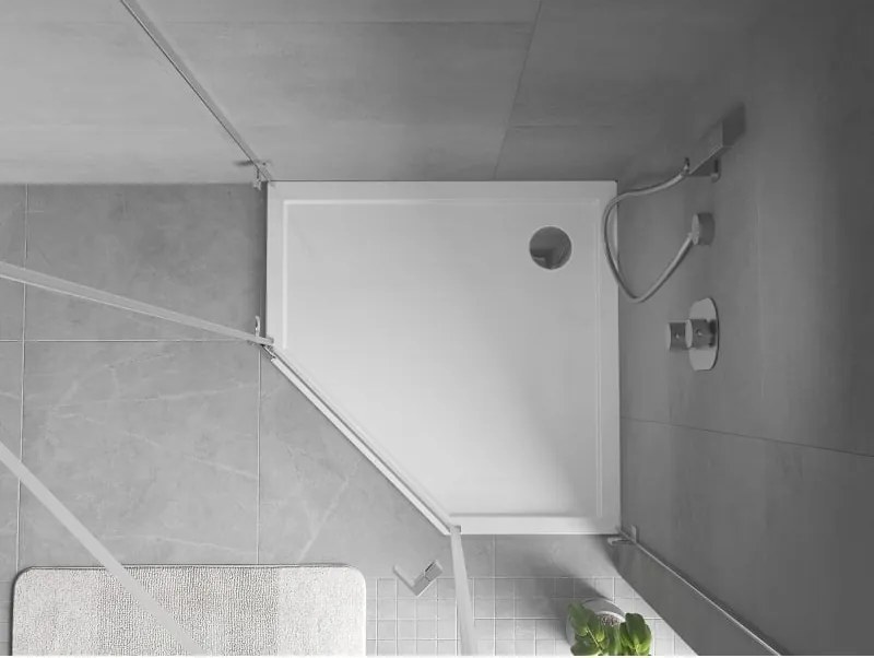 Mexen Flow slim ötszögletű zuhanytálca 90 x 90 cm, fényes fehér - 46P109090