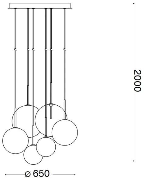 Ideal Lux - LED Csillár zsinóron EQUINOXE 6xG4/2W/230V átm. 65 cm réz/átlátszó