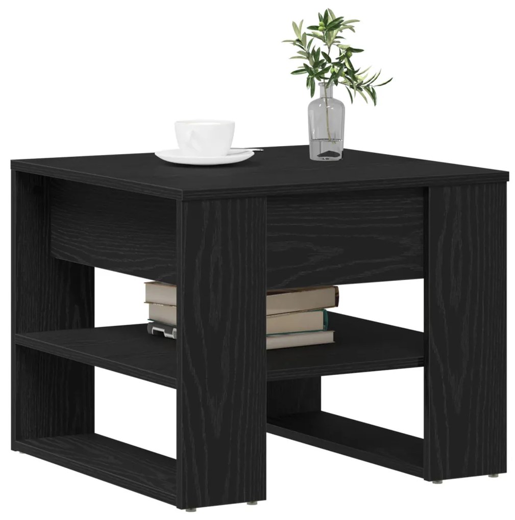 Fekete Tölgy Kávézóasztal 55.5x55x45 cm Műszaki Fából Készült