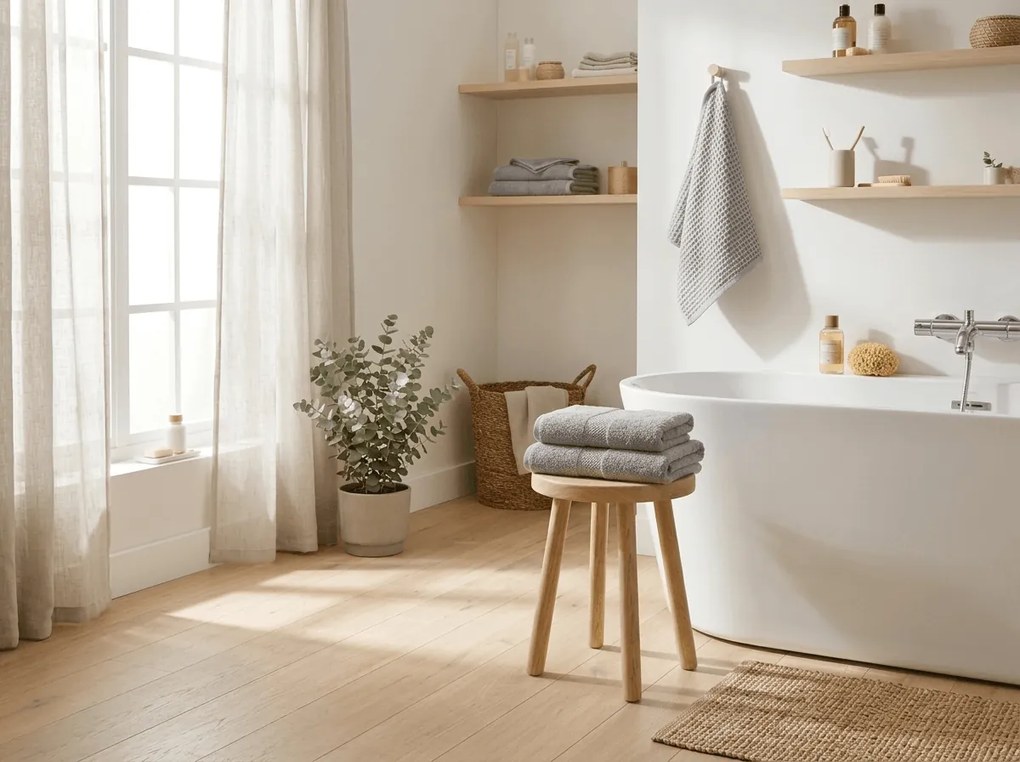 Törölköző EMBORIA 50x100 cm világosszürke, 100% pamut