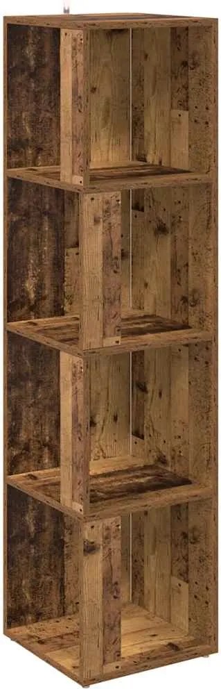 vidaXL antik fa színű szerelt fa sarokszekrény 33 x 33 x 132 cm