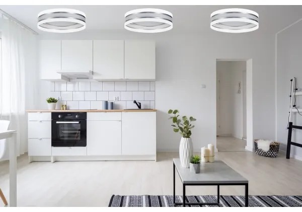 LED Dimmelhető mennyezeti lámpa SMART CORAL LED/24W/230V fehér/ezüst + távirányító