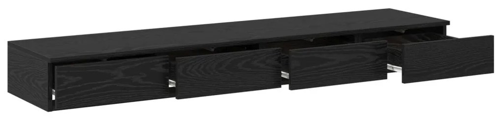 Ágyfiókok fiókkal Musta tammi 160 x 36.5 x 16.5 cm Faanyag