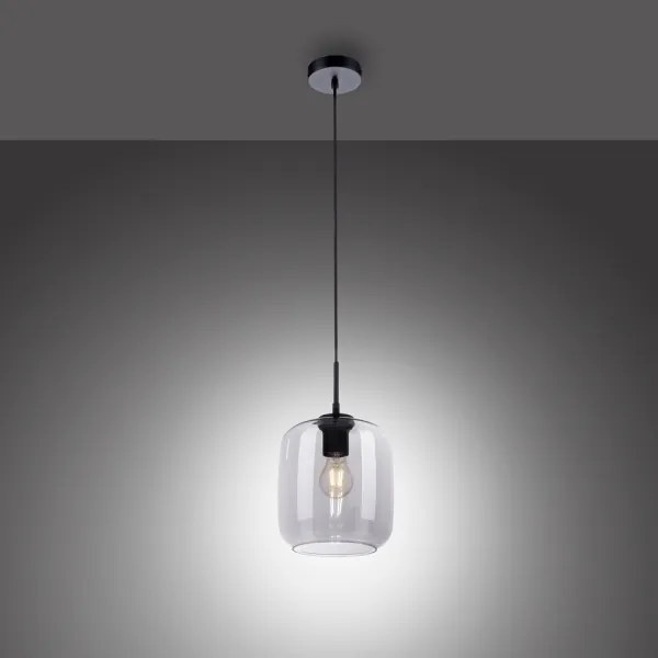 Paul Neuhaus 2002-25 - Csillár zsinóron SHITAKE 1xE27/10W/230V átm. 20 cm füstszínű