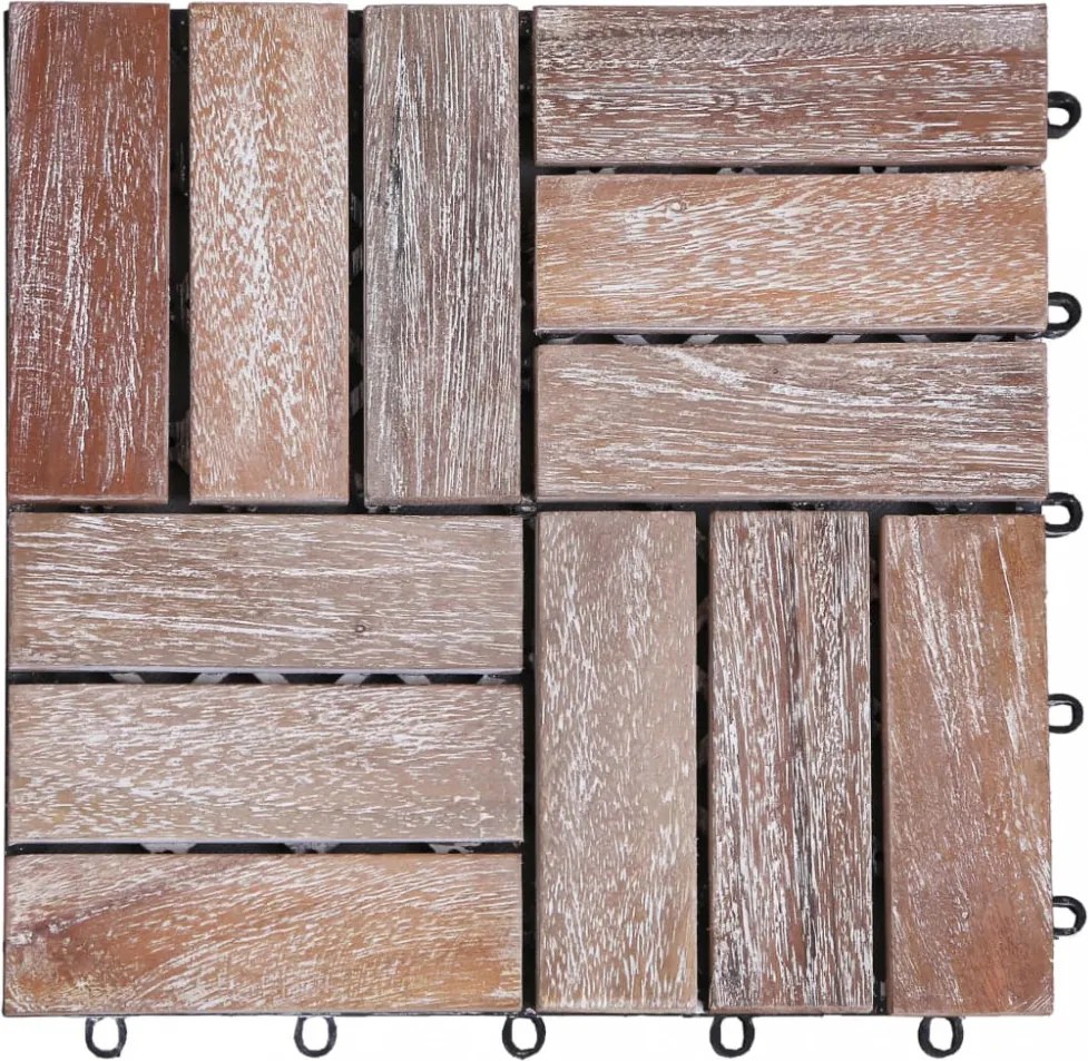 33 db tömör újrahasznosított fa padlólap 30 x 30 cm