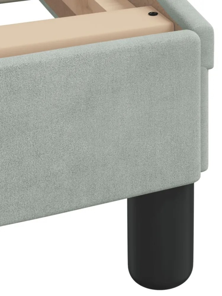 világosszürke bársony ágykeret matrac nélkül 180 x 200 cm