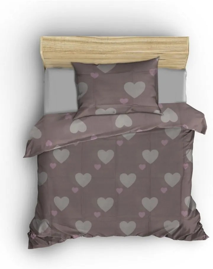 Törtrózsaszín egyszemélyes ágyneműhuzat 140x200 cm Herz – Mijolnir
