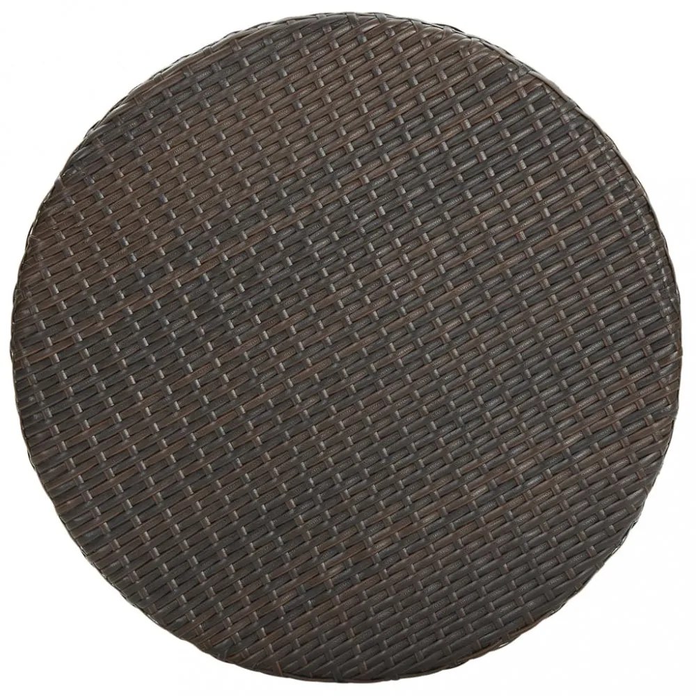 3 részes barna polyrattan kerti bárszett párnákkal