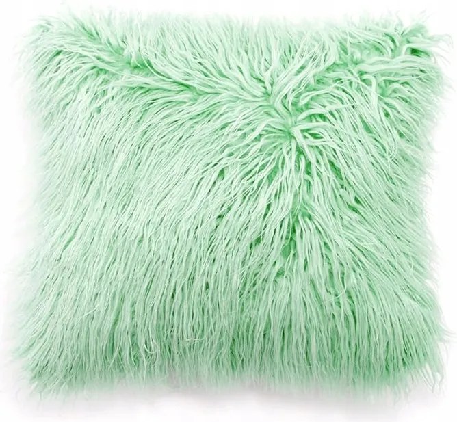 Dekoratív párnahuzat Miulee hosszú szőrű menta-kék 2db 40 x 40cm