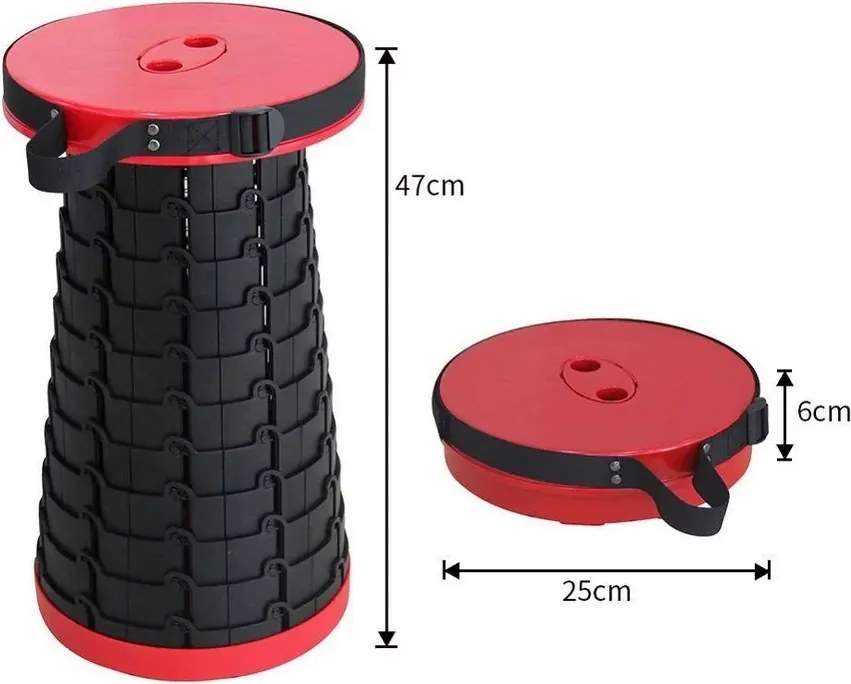 Zaparkorun Mobil outdoor puff - piros