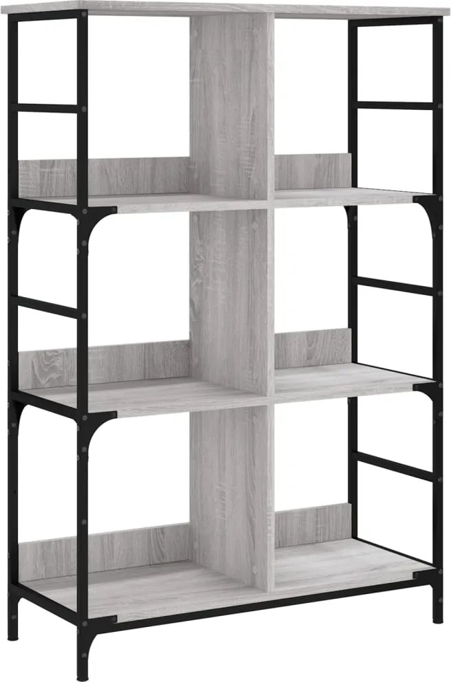 vidaXL szürke sonoma színű szerelt fa könyvespolc 78,5 x 33 x 117,5 cm