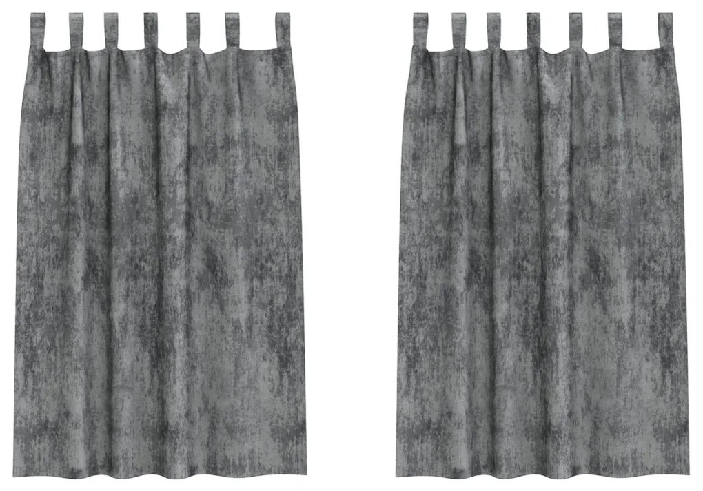 Velúr Függöny 2 db Gombfüllel Szürke 175x140 cm