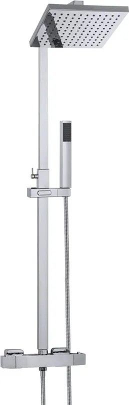 Gamma Cube Termosztátos Zuhanyszett - Esőztetős, Szögletes Zuhanyfejjel, Króm