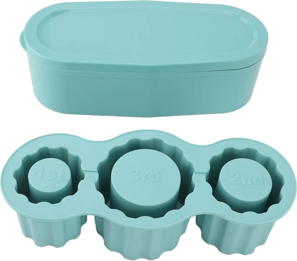 Hengeres nagy kapacitású jégkockatartó tálca tárolóval