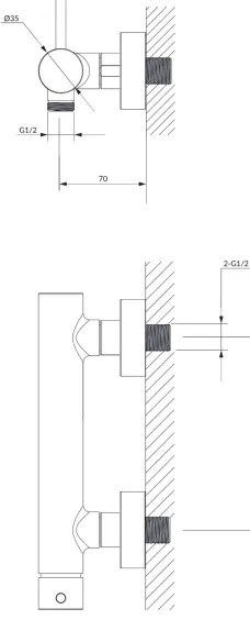 OMNIRES Y1240BL - Zuhanycsap Y félmatt fekete