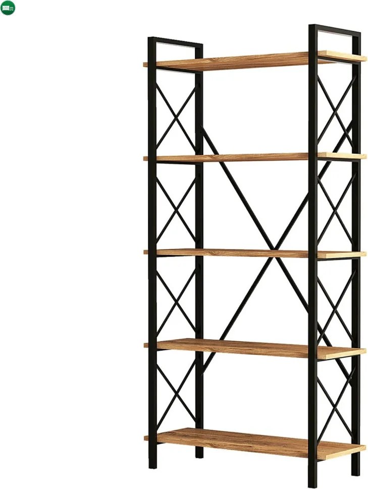 Nero Elit könyvespolc 90x180 cm fém vázzal