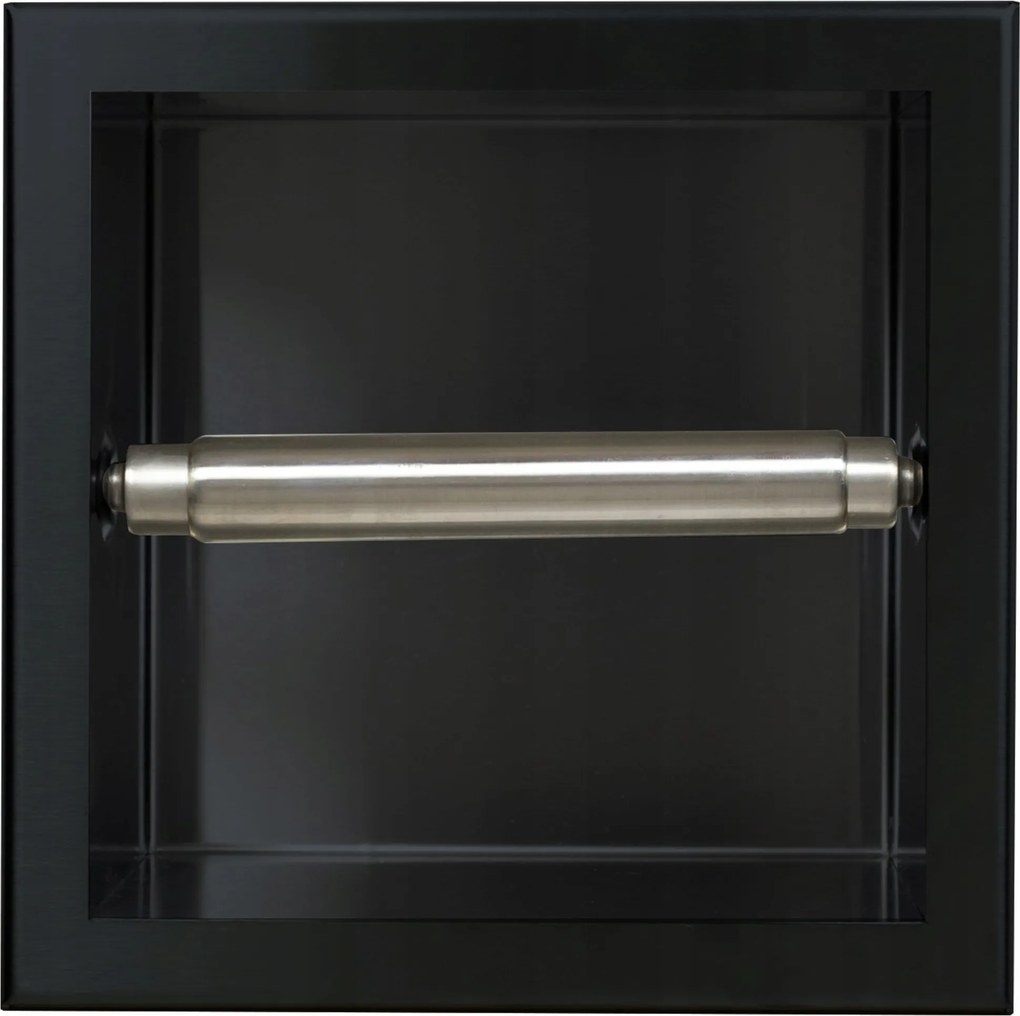 Balneo Wc-papír Tartó Üreges Fekete Wall Box PAPER1 Rozsdamentes