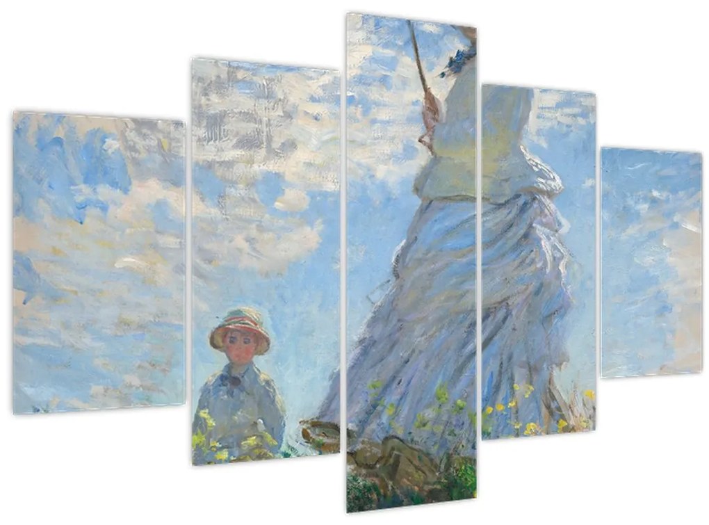 Kép - Claude Monet, Woman with a Parasol - Madame Monet and Her Son, reprodukciók (150x105 cm)