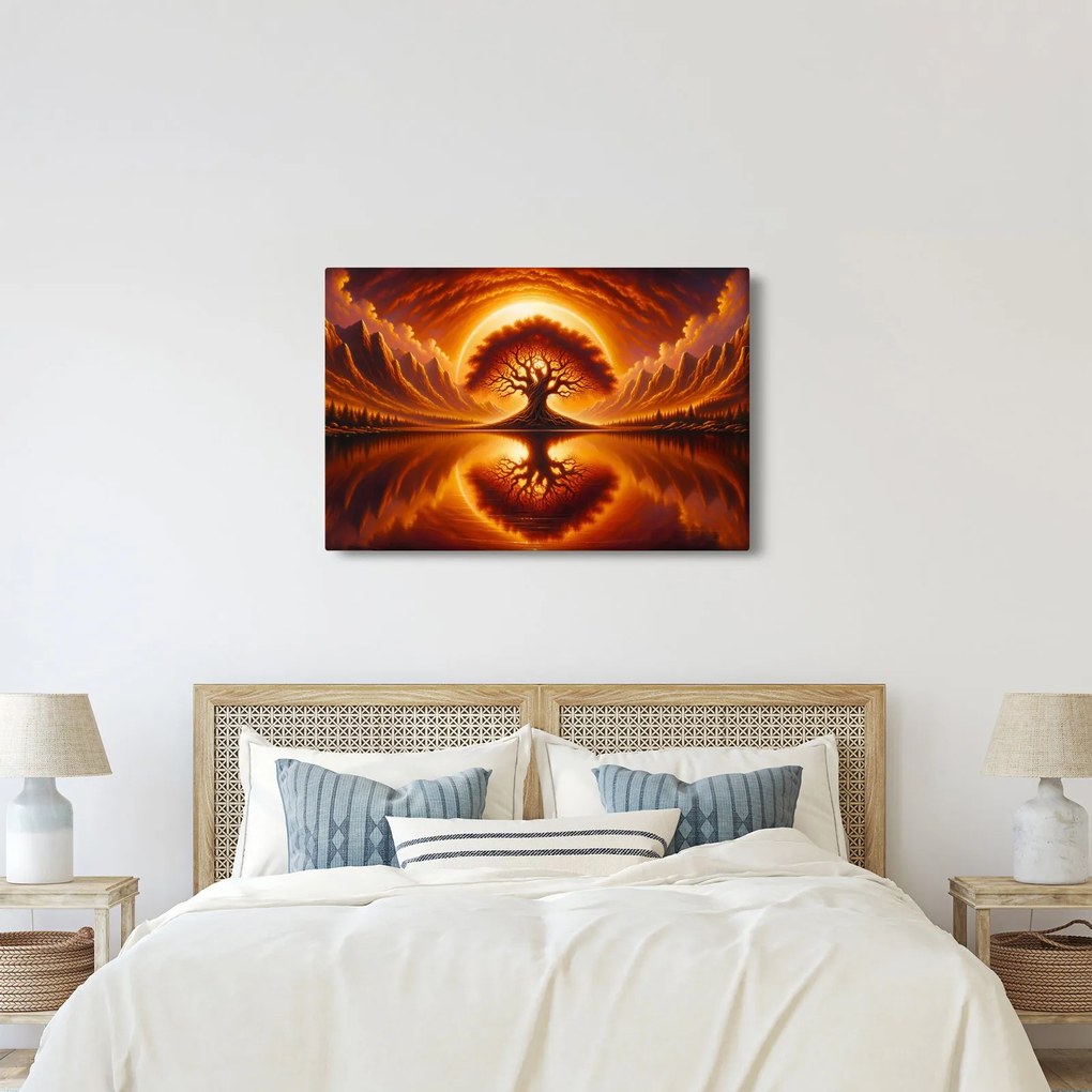 Kép – Fa a véres napban (90x60 cm)