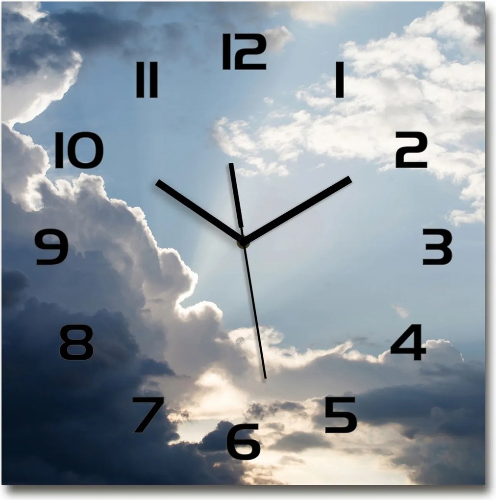 Nagy üveg falióra Felhők az égen 60x60